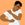 Illustration of a person massaging an aching shoulder on a peach colored background.